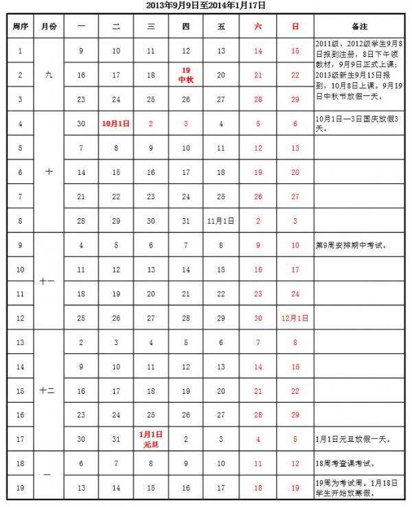 上海新侨职业技术学院2013—2014学年第一学期校历.jpg